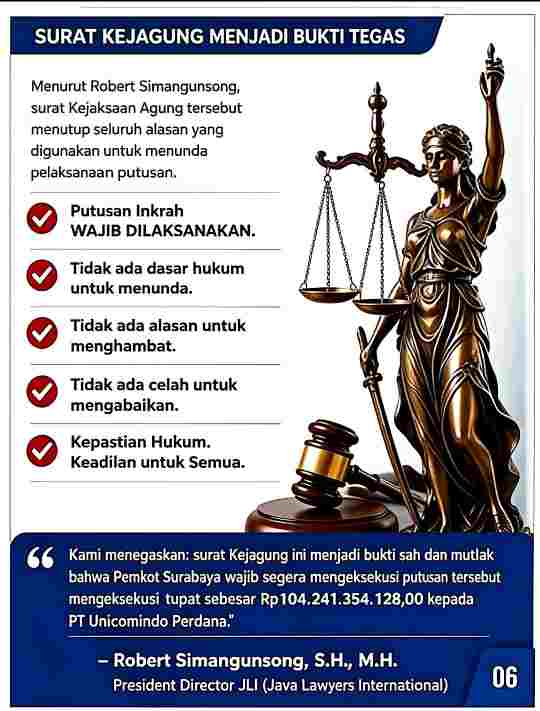 Robert Simangunsong Tegaskan Surat Kejagung Jadi Bukti Pemkot Surabaya Wajib Eksekusi Putusan PT Unicomindo Camscanner_1780960598644.jpg