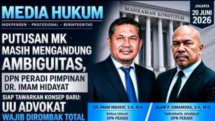 Alam P. Simamora, S.H., M.H.: Penataan Sistem Advokat Perlu Kepastian Hukum, DPN PERADI Pimpinan Dr. Imam Hidayat Hadirkan Gagasan Baru IMG_20260620_085246.jpg